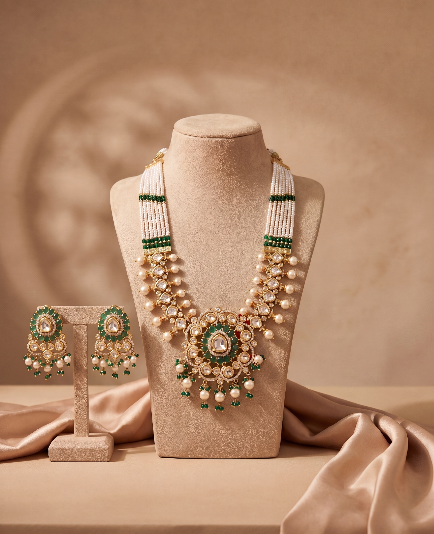 Emerald Royale Moissanite Kundan Set ✨