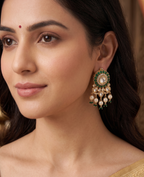 Emerald Royale Moissanite Kundan Set ✨