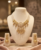 Royal Matt Finish Kundan Necklace Set ✨