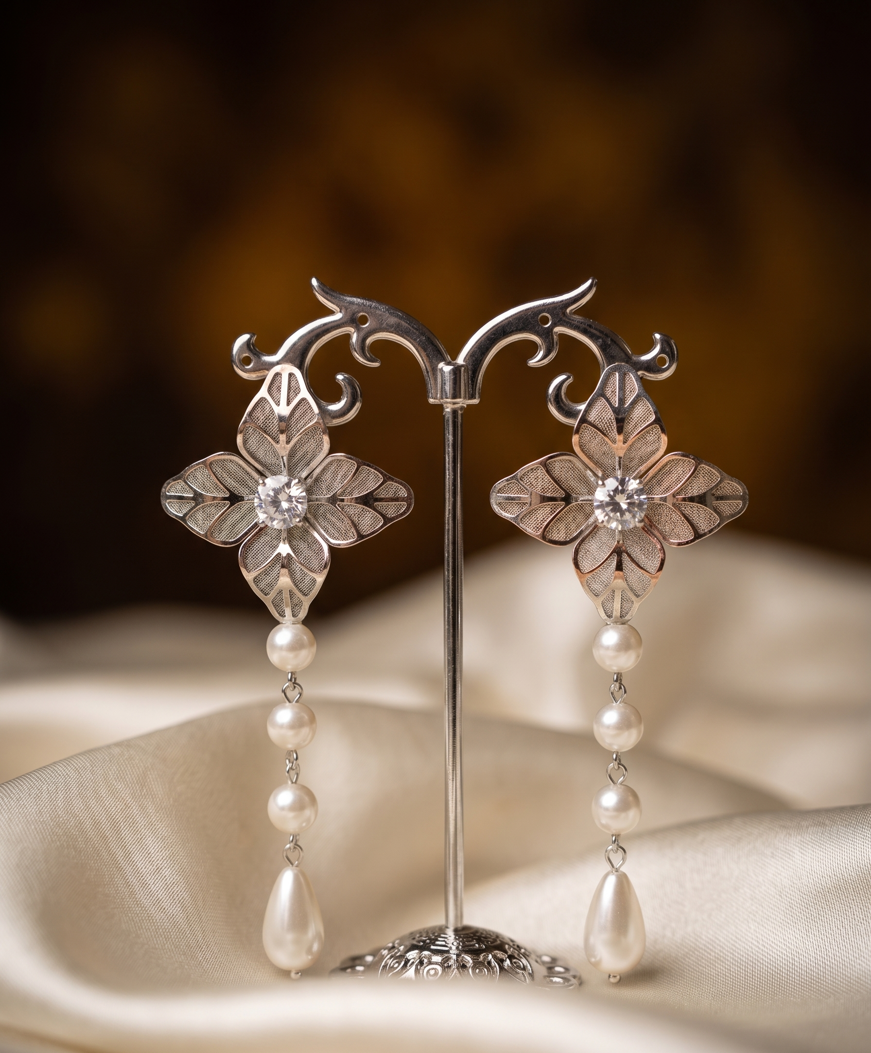 Pearl Bloom Anti-Tarnish Western Earrings
