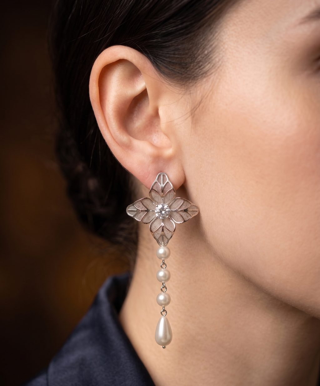 Pearl Bloom Anti-Tarnish Western Earrings