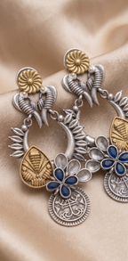 Dual Tone Silver Replica Designer Earrings