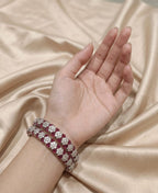 Ruby Blossom American Diamond Bangles