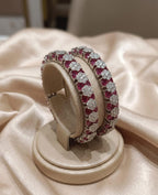 Ruby Blossom American Diamond Bangles