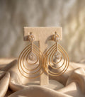 Contemporary Gold Plated AD Statement Earrings