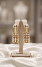 18 Carat Gold Plated American Diamond Designer Bali Earrings