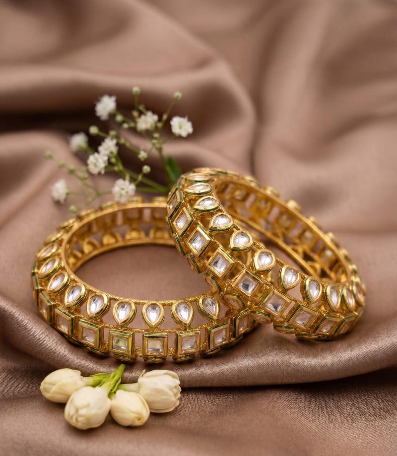 Royal Kundan Gold Plated Openable Kada
