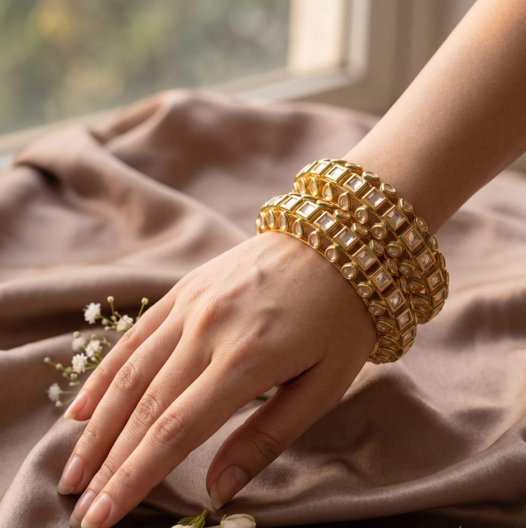 Royal Kundan Gold Plated Openable Kada