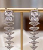 Radiant American Diamond Long Drop Earrings