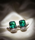 Premium Silver Replica Emerald Studs