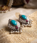 Premium Silver Replica Turquoise Pearl Studs  Description:
