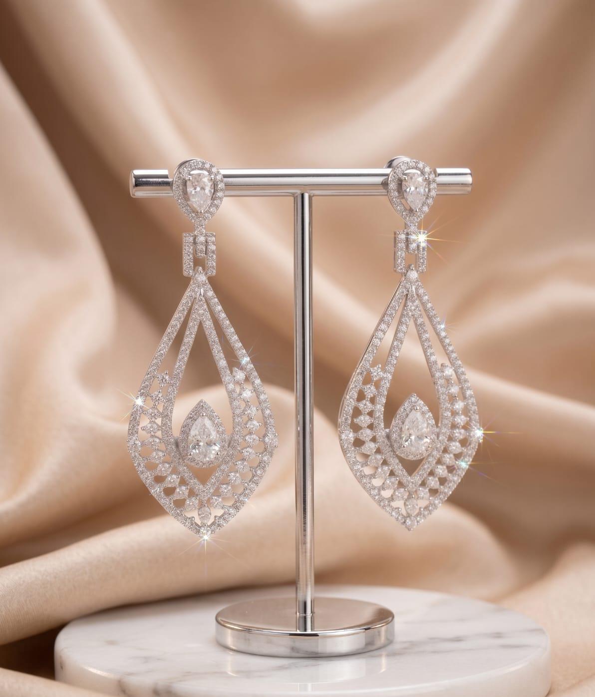Celestial American Diamond Long Earrings