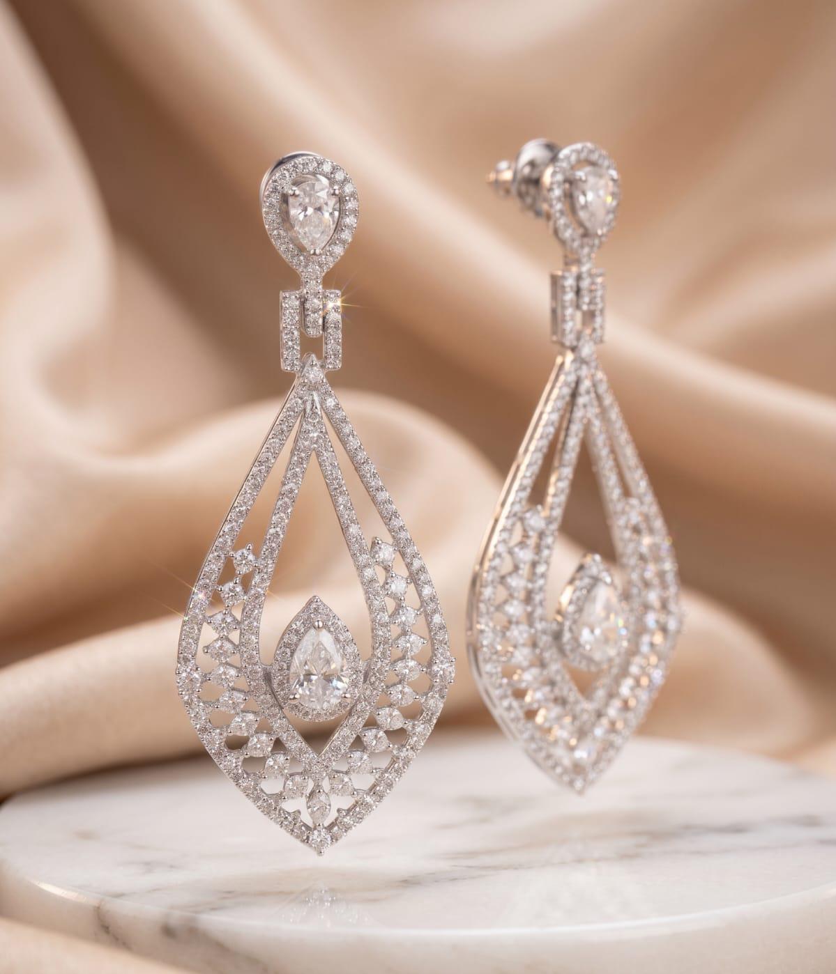 Celestial American Diamond Long Earrings