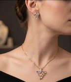 18K Gold-Plated Designer Pendant Set