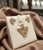 18K Gold-Plated Designer Pendant Set
