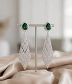 Emerald Green American Diamond Danglers