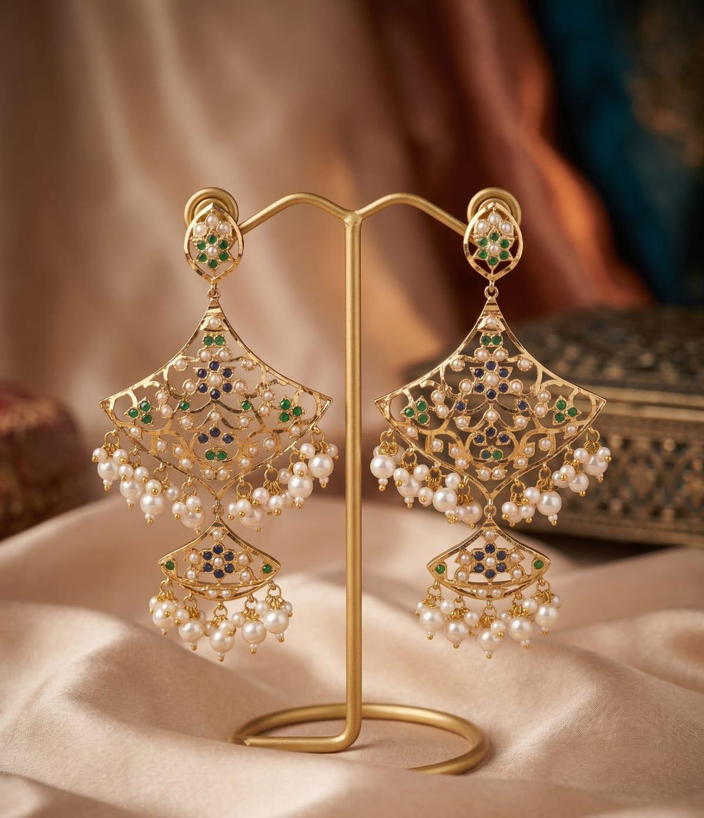 Royal Heritage Jadau Statement Earrings