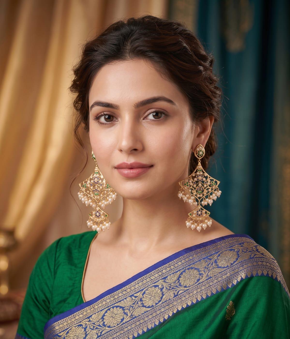 Royal Heritage Jadau Statement Earrings