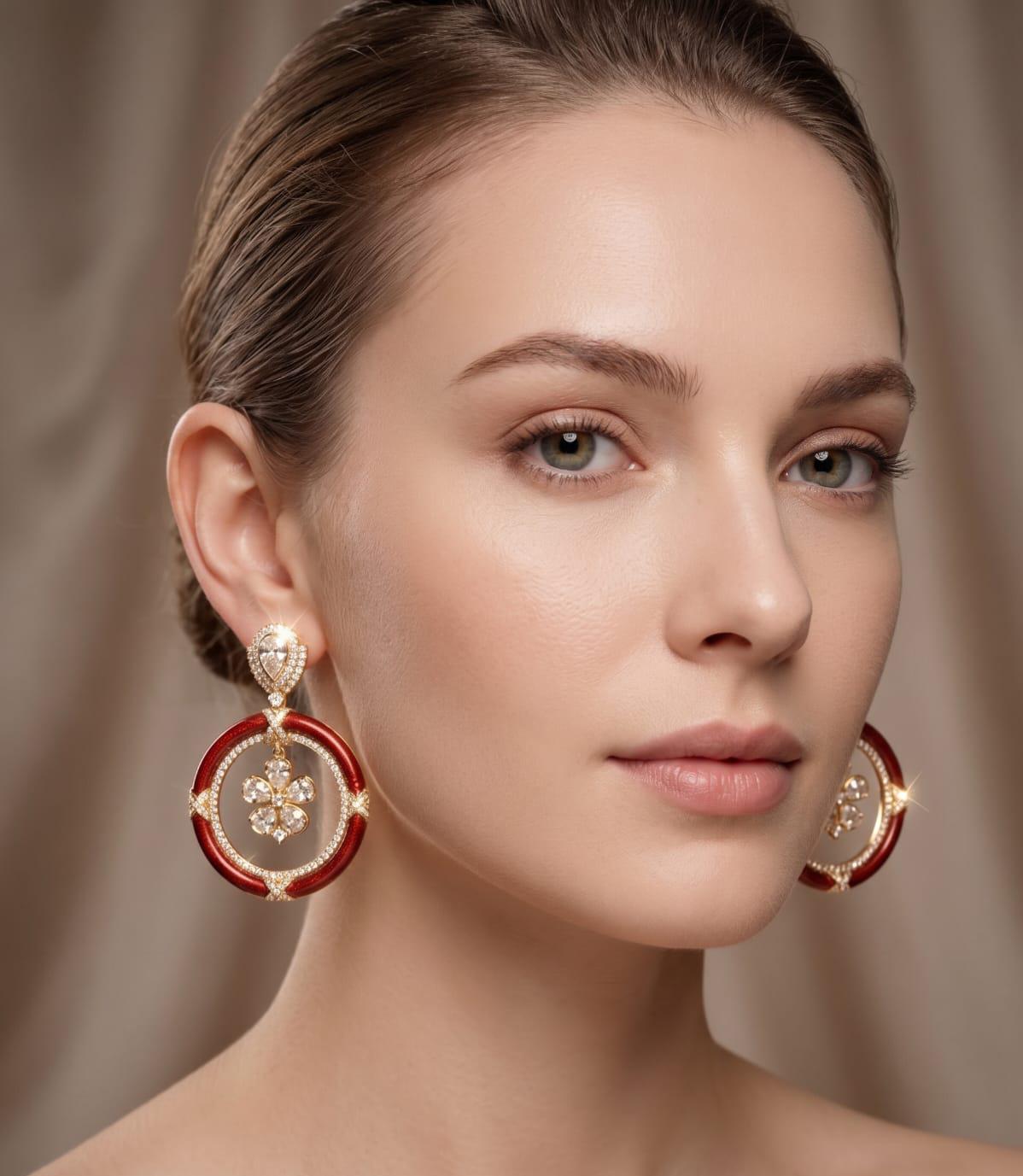 Autumn Glow Designer Kundan Earrings
