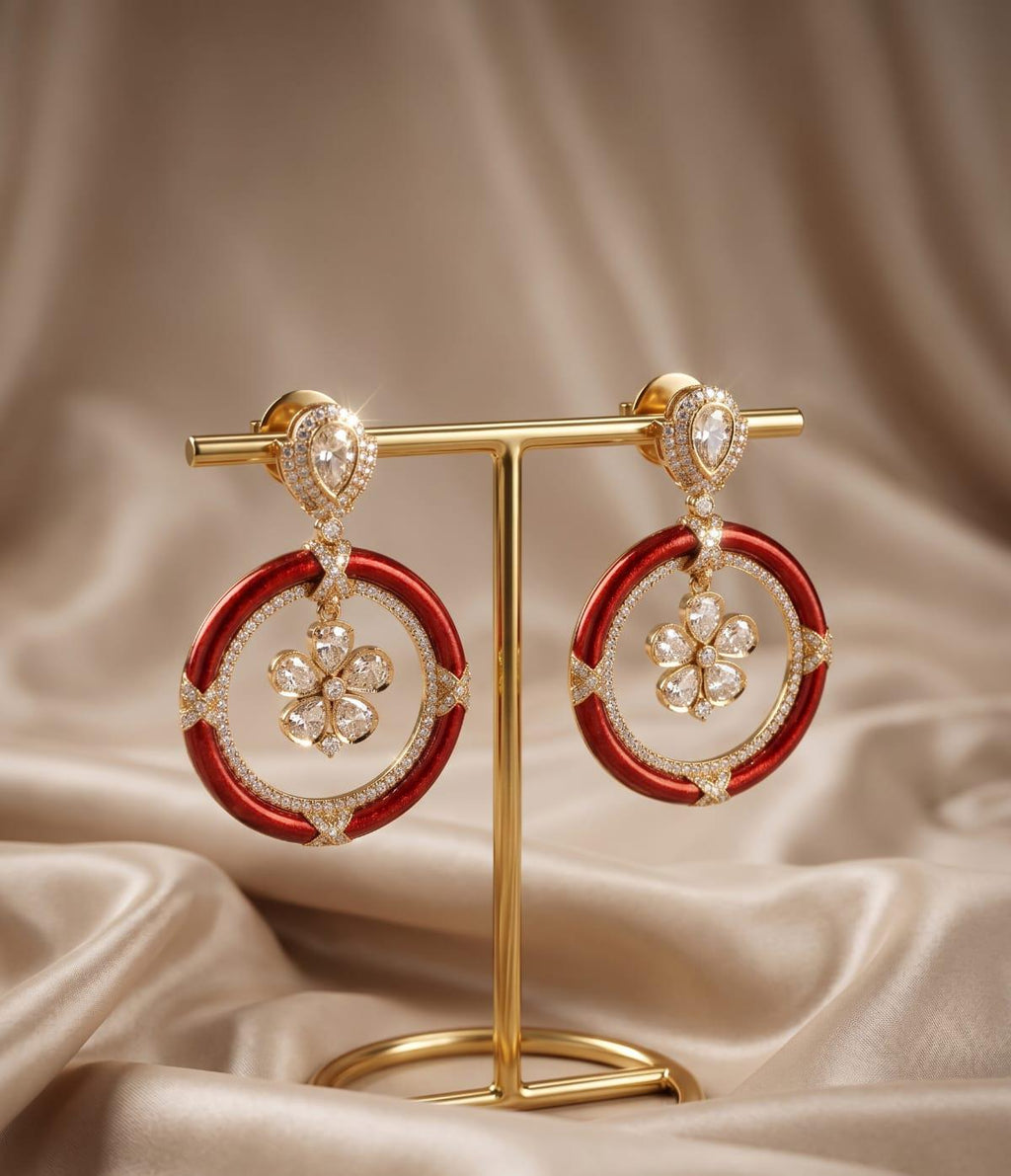 Autumn Glow Designer Kundan Earrings