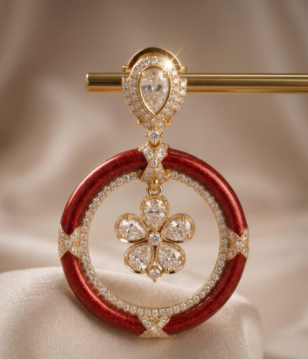 Autumn Glow Designer Kundan Earrings