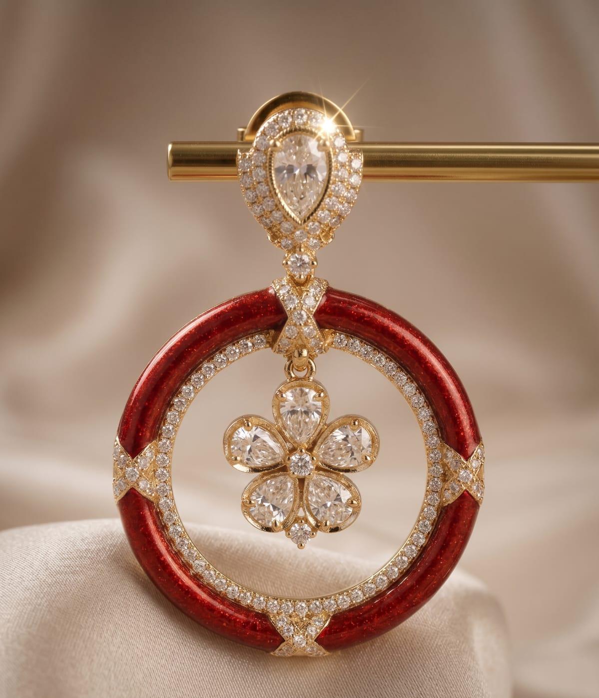 Autumn Glow Designer Kundan Earrings