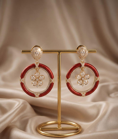 Autumn Glow Designer Kundan Earrings