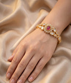 Premium Kundan & American Diamond Gold Polish Bracelet