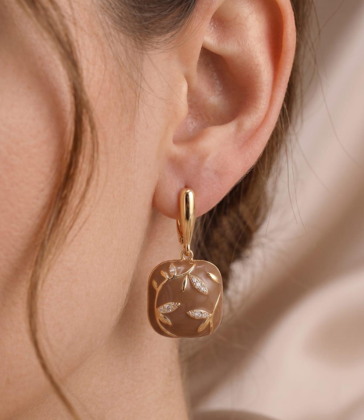 Contemporary Designer Imported AD Earrings