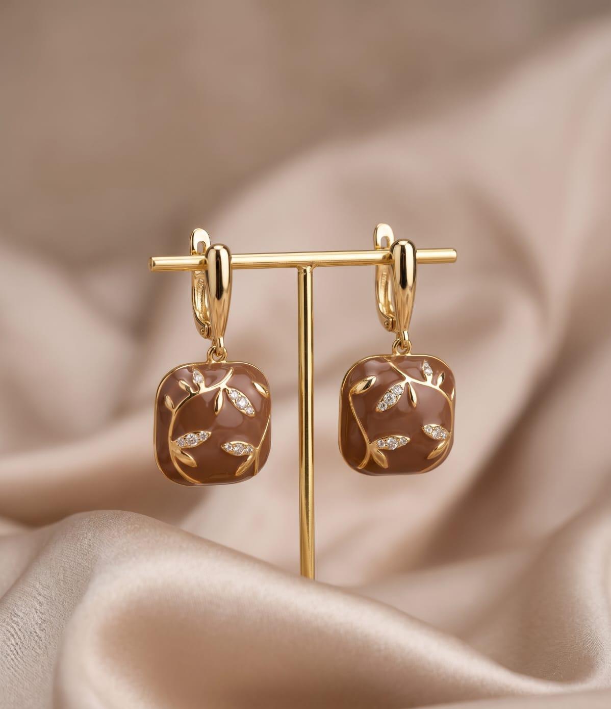 Contemporary Designer Imported AD Earrings