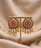 Royal Paanchi Kundan Ruby Stud Earrings