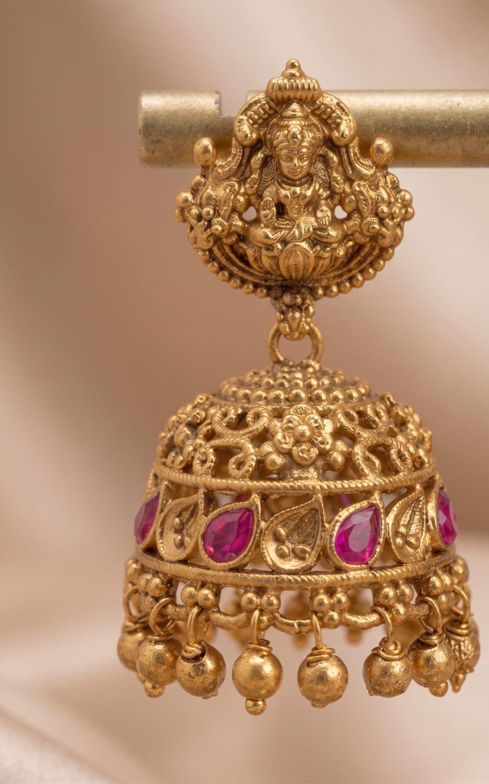Royal Small Ruby Jhumki Earrings