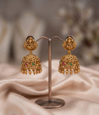Small Temple Ruby & Emerald Jhumki