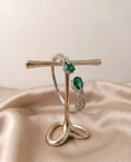 Emerald Elegance Front-Openable Bracelet