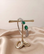 Emerald Elegance Front-Openable Bracelet