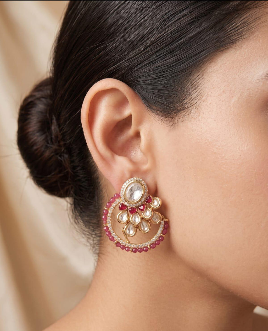 Ruby Kundan Elegance Studs