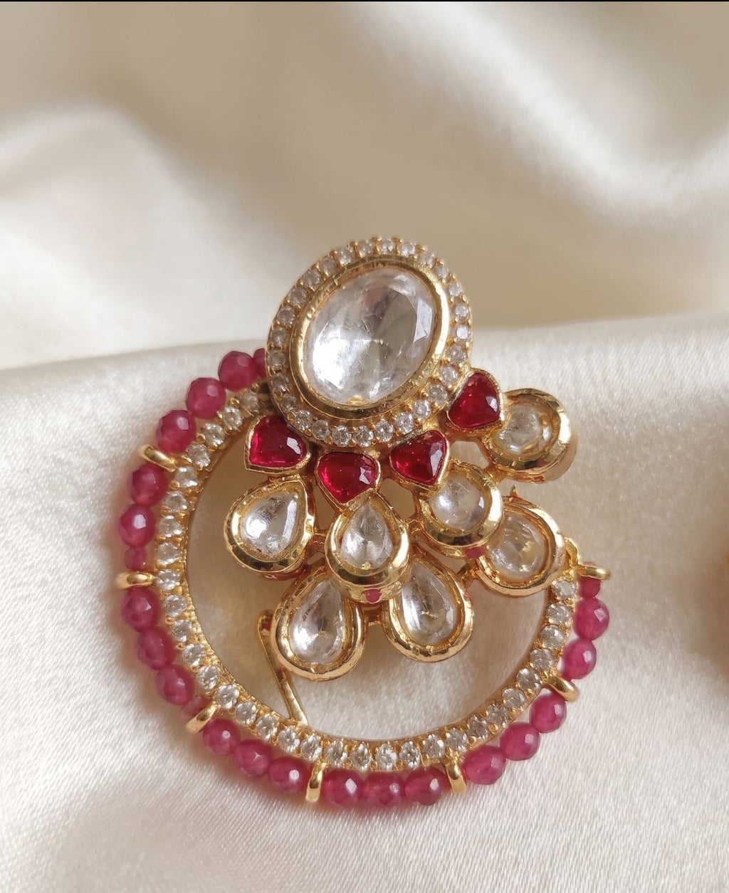 Ruby Kundan Elegance Studs