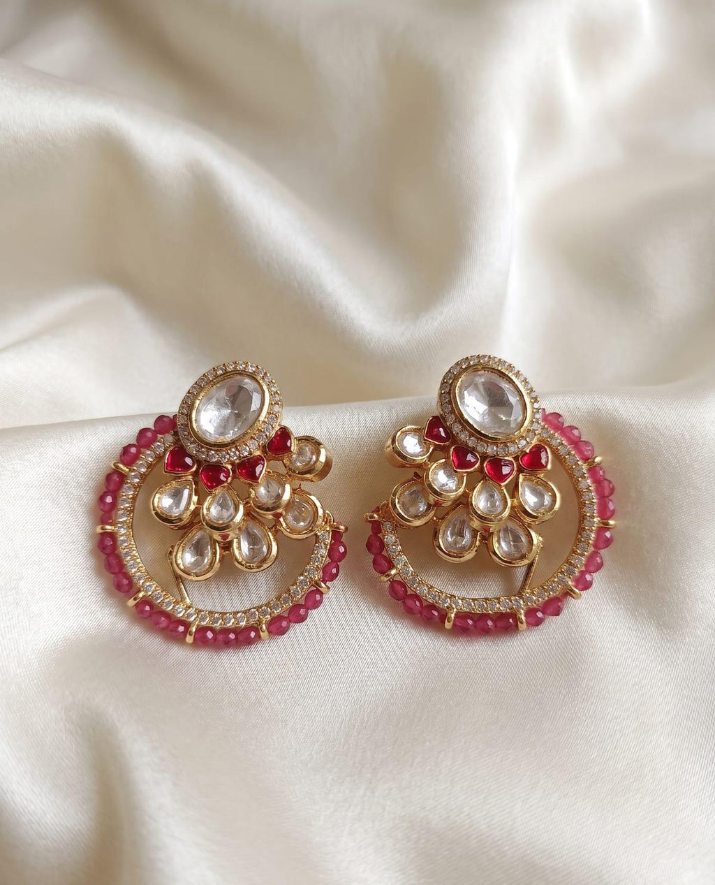 Ruby Kundan Elegance Studs