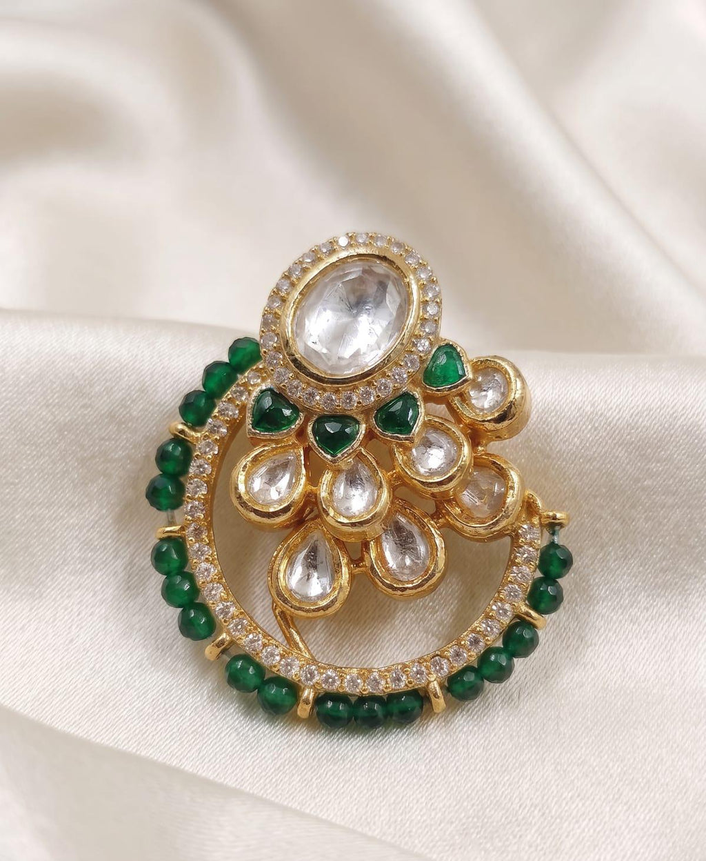 Royal Emerald Kundan Studs