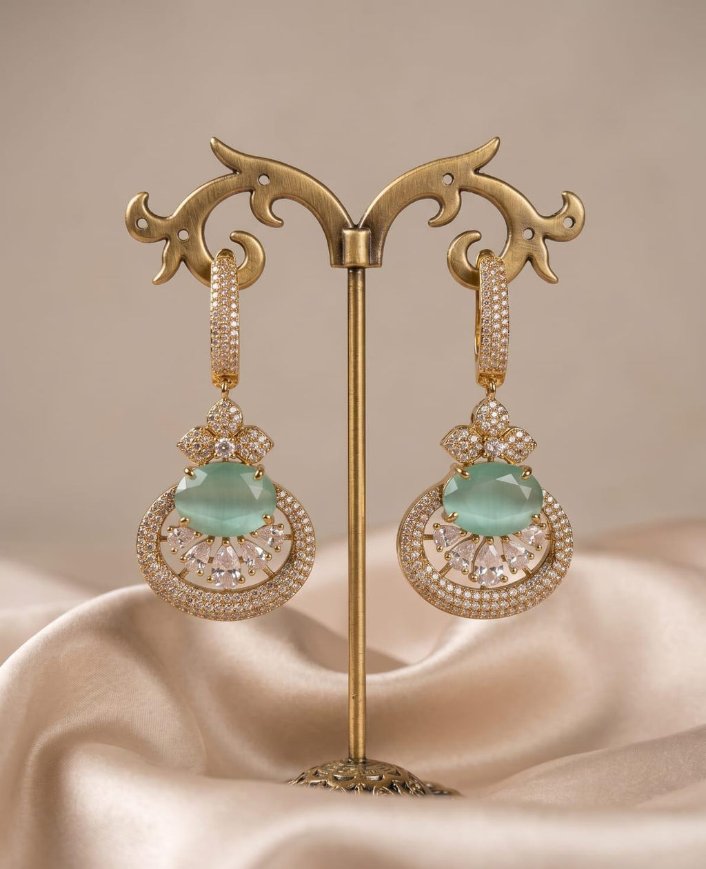 Mehandi Polish American Diamond Earrings
