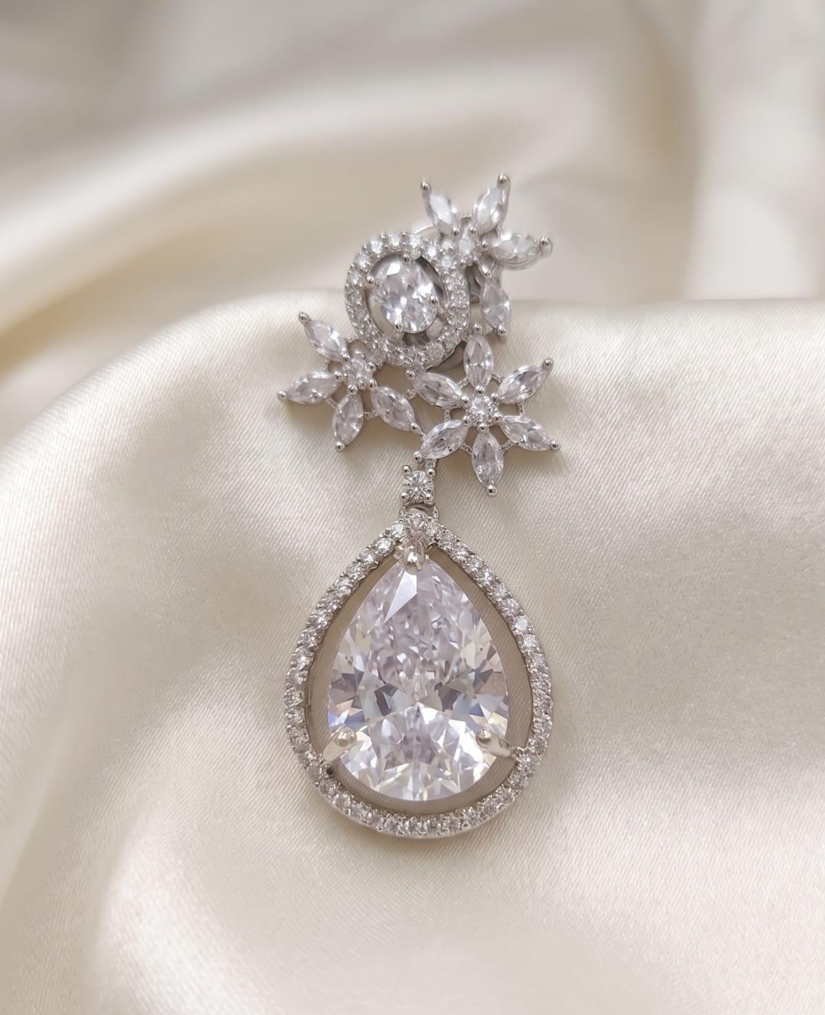 Elegant Floral American Diamond Earrings
