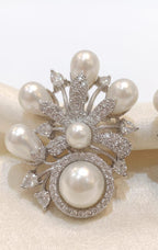 Pearl Bloom American Diamond Studs