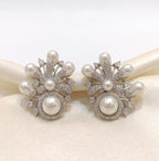 Pearl Bloom American Diamond Studs