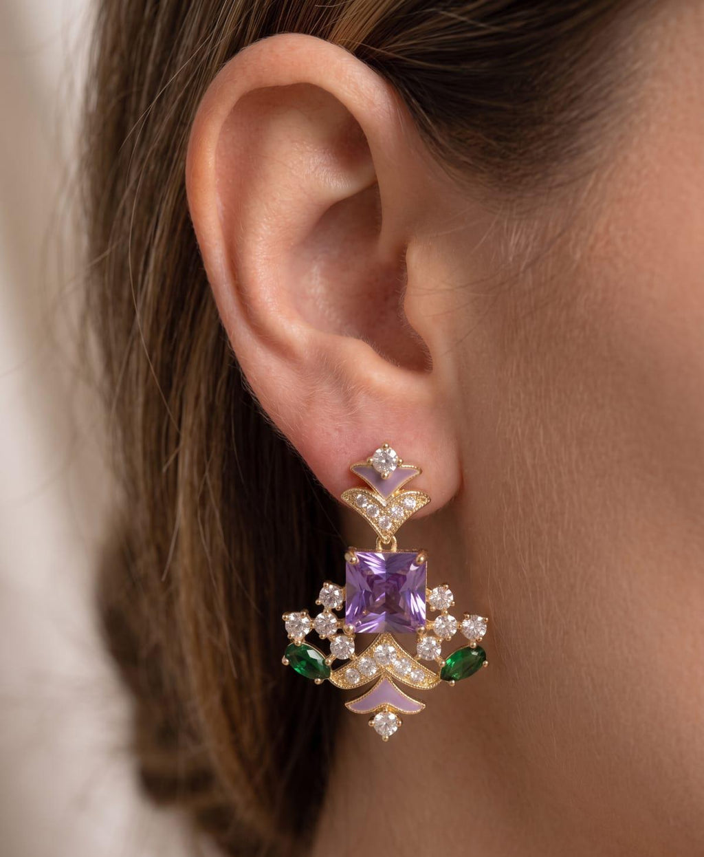 Lavender Luxe Imported AD Earrings