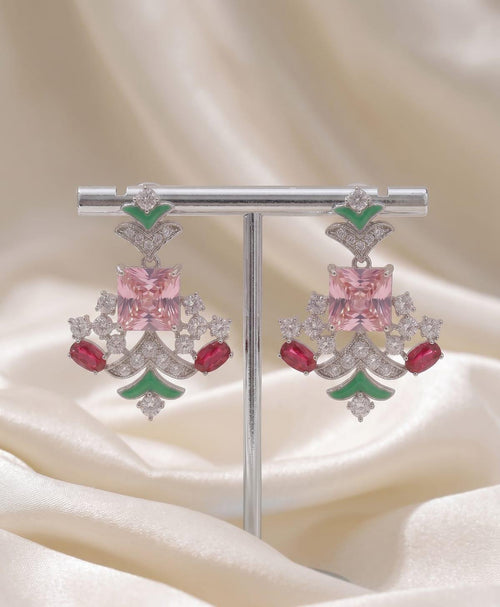 Blush Emerald Luxe Imported AD Earrings