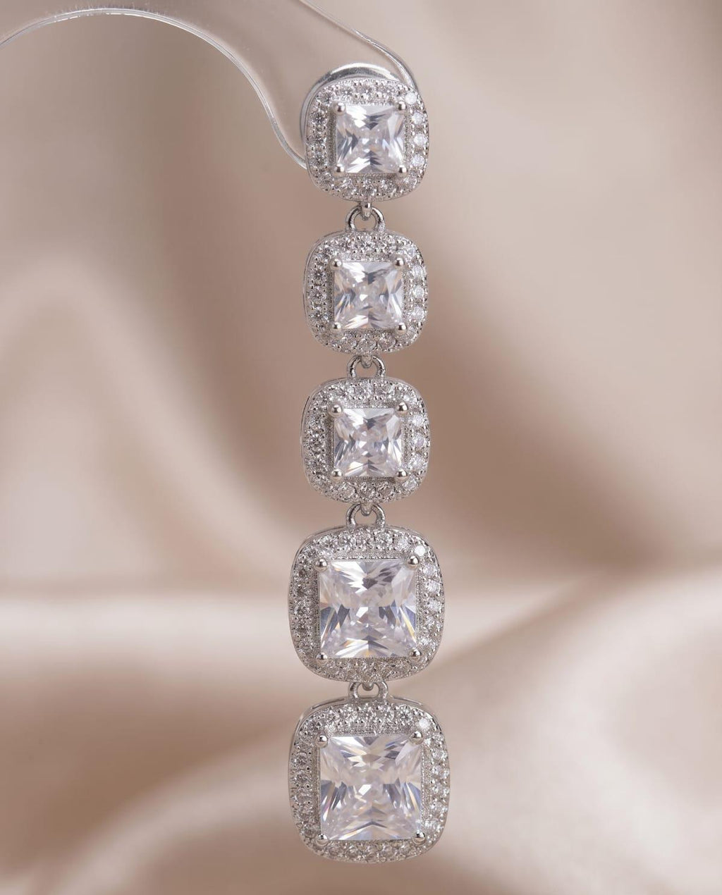 Classic Solitaire Drop American Diamond Earrings