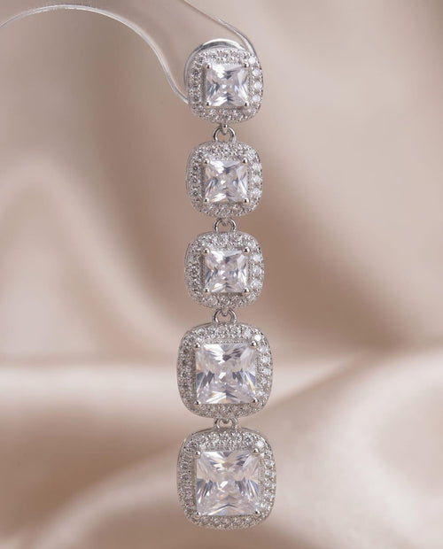 Classic Solitaire Drop American Diamond Earrings