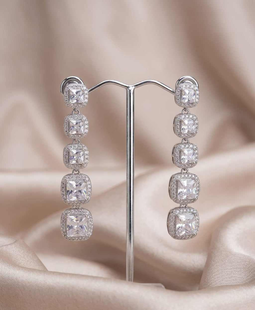 Classic Solitaire Drop American Diamond Earrings
