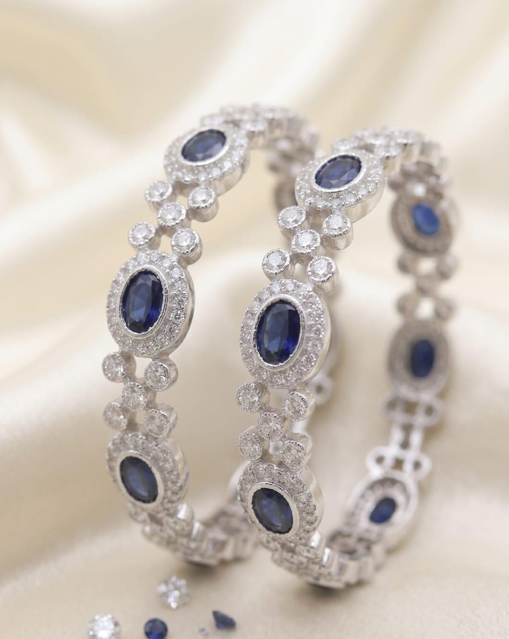 Sapphire Oval AD Bangles