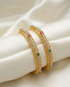 Ruby & Emerald Luxe AD Bangles